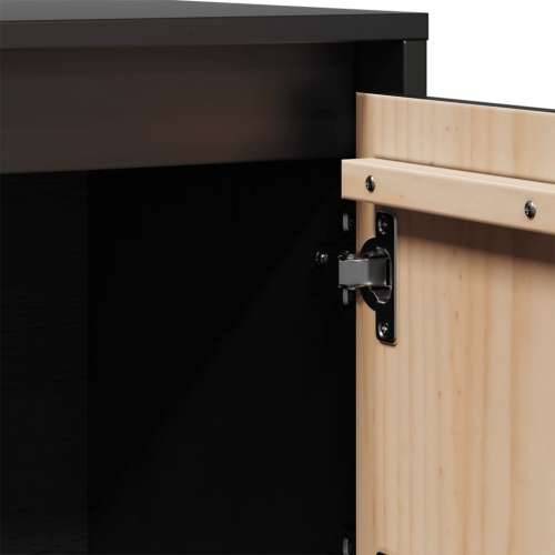 Visoka komoda crna 74 x 35 x 117 cm od masivne borovine - Crna 1 Cijena