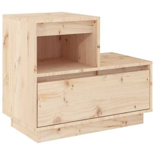 Noćni ormarić 60 x 34 x 51 cm od masivne borovine - Prirodna 1 Cijena