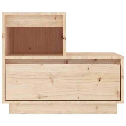 Noćni ormarić 60 x 34 x 51 cm od masivne borovine - Prirodna 1 Cijena