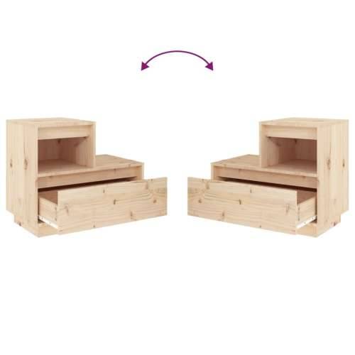 Noćni ormarić 60 x 34 x 51 cm od masivne borovine - Prirodna 1 Cijena