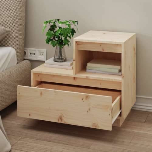 Noćni ormarić 60 x 34 x 51 cm od masivne borovine - Prirodna 1 Cijena