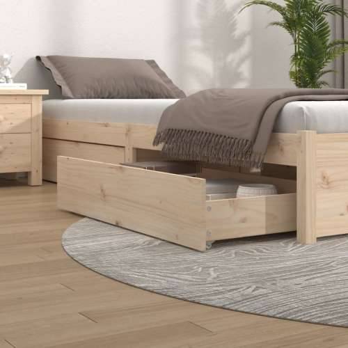 Ladice za krevet 4 kom od masivne borovine - Prirodna 90 x 57 x 18 cm Cijena