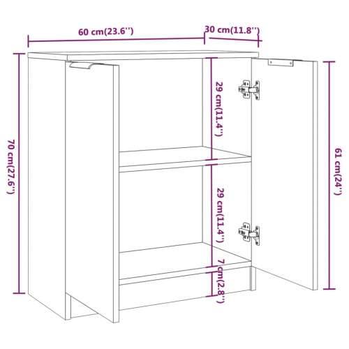 Komoda boja hrasta sonome 60 x 30 x 70 cm od konstruiranog drva - Sivi hrast sonoma 1 Cijena