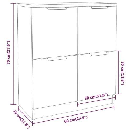 Komoda boja hrasta sonome 60 x 30 x 70 cm od konstruiranog drva - Sivi hrast sonoma 1 Cijena