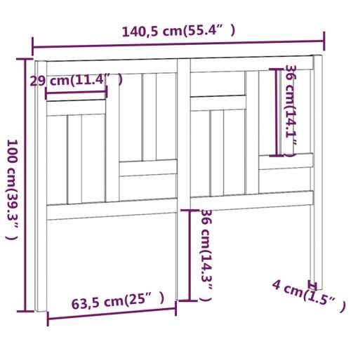Uzglavlje za krevet 140,5 x 4 x 100 cm od masivne borovine - Prirodna 140.5 x 100 cm 1 Cijena