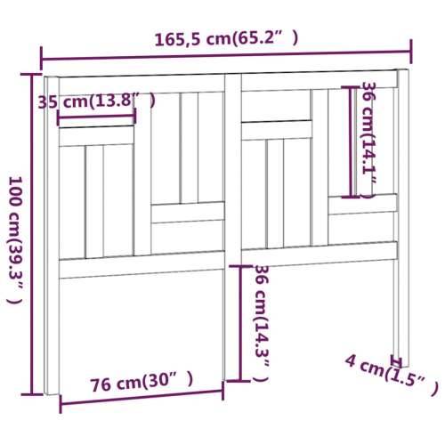 Uzglavlje za krevet 165,5 x 4 x 100 cm od masivne borovine - Prirodna 165.5 x 100 cm 1 Cijena