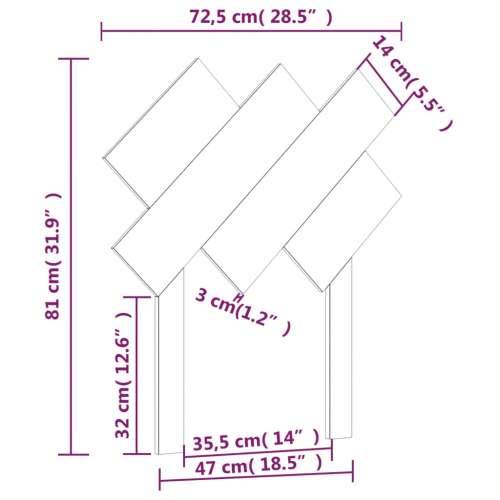 Uzglavlje za krevet boja meda 72,5x3x81 cm masivna borovina - boja meda 72.5 x 81 cm 1 Cijena