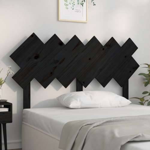 Uzglavlje za krevet Crno 132x3x81 cm od masivne borovine - Crna 132 x 81 cm 1 Cijena