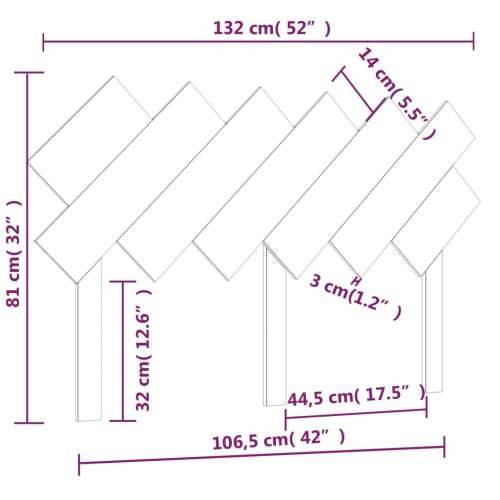 Uzglavlje za krevet Crno 132x3x81 cm od masivne borovine - Crna 132 x 81 cm 1 Cijena