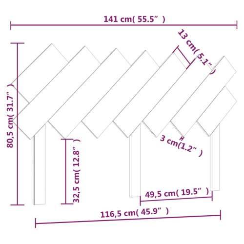 Uzglavlje za krevet Bijela 141x3x80,5 cm od masivne borovine - Bijela 141 x 80.5 cm 1 Cijena