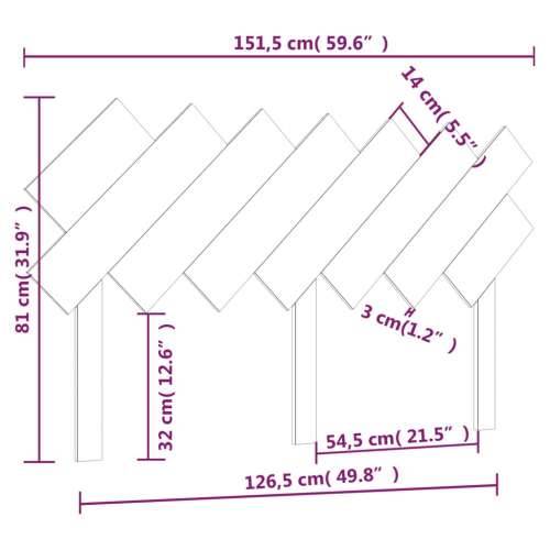Uzglavlje za krevet boja meda 151,5x3x81 cm masivna borovina - boja meda 151.5 x 81 cm 1 Cijena