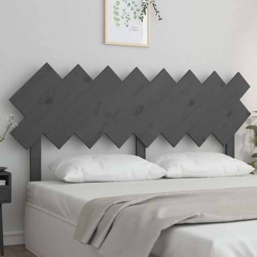 Uzglavlje za krevet sivi 159,5x3x80,5 cm od masivne borovine - Siva 159.5 x 80.5 cm 1 Cijena