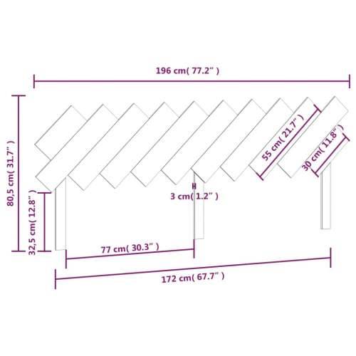 Uzglavlje za krevet Bijela 196x3x80,5 cm od masivne borovine - Bijela 196 x 80.5 cm 1 Cijena