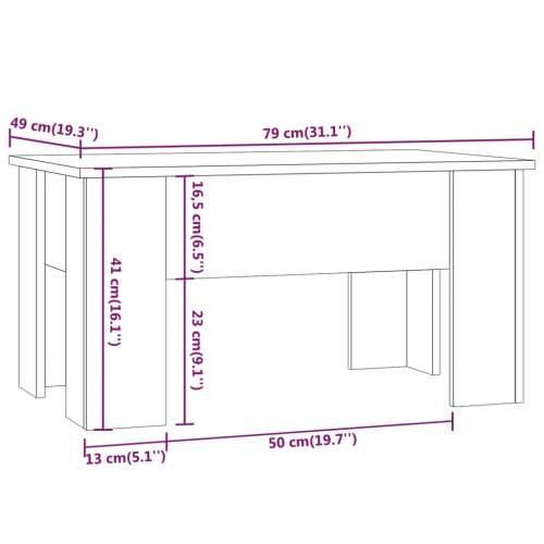 Stolić za kavu boja hrasta 79 x 49 x 41 cm konstruirano drvo - Dimljeni hrast 79 x 49 x 42.5 cm 1 Cijena