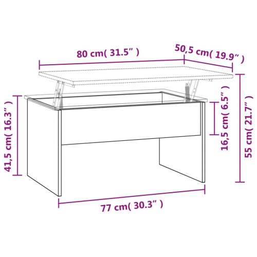 Stolić za kavu boja hrasta 80x50,5x41,5 cm konstruirano drvo - Sivi hrast sonoma 80 x 50 x 41.5 cm 1 Cijena