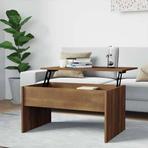 Stolić za kavu Smeđa hrasta 80x50,5x41,5 cm konstruirano drvo - Smeđi hrast 80 x 50 x 41.5 cm 1 Cijena