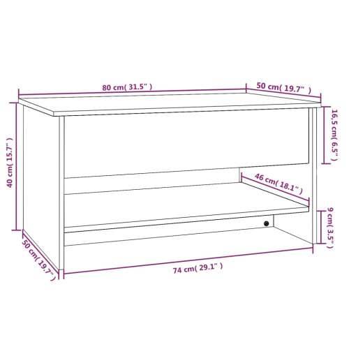 Stolić za kavu boja hrasta 80x50x40 cm konstruirano drvo - Dimljeni hrast 80 x 50 x 41.5 cm 1 Cijena