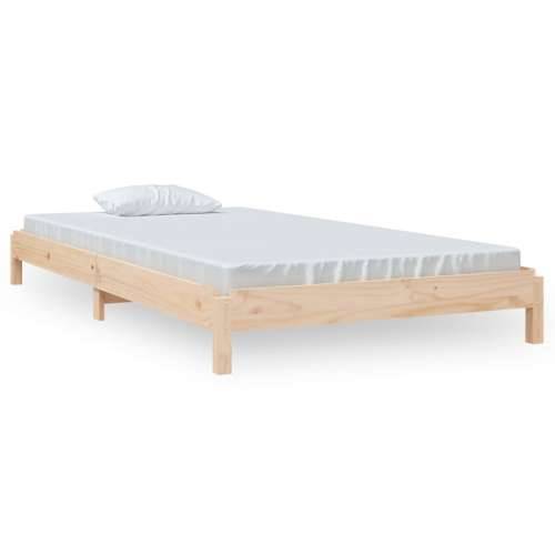Složivi krevet 90 x 200 cm od masivne borovine - Prirodna 90 x 200 cm Cijena