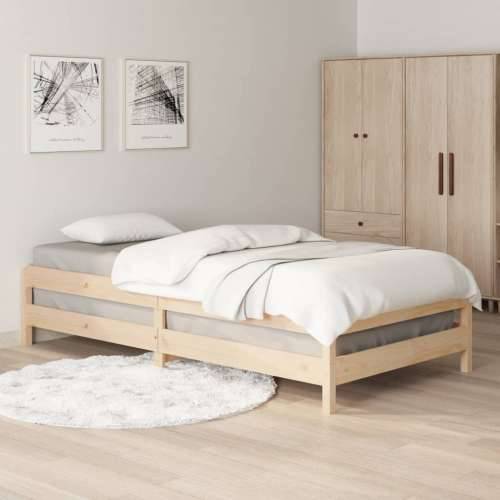 Složivi krevet 90 x 200 cm od masivne borovine - Prirodna 90 x 200 cm Cijena