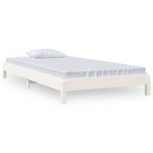 Složivi krevet bijeli 90x190 cm od masivne borovine - Bijela 90 x 190 cm Cijena