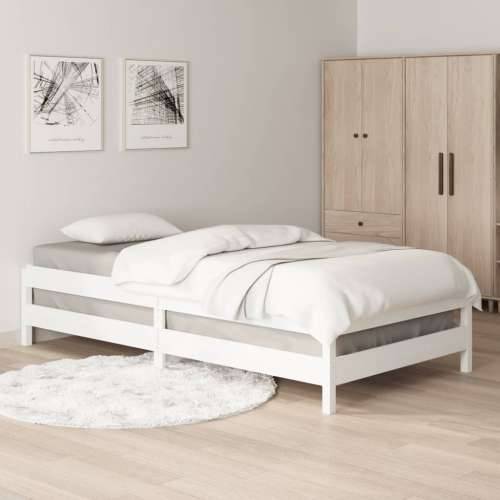 Složivi krevet bijeli 90x190 cm od masivne borovine - Bijela 90 x 190 cm Cijena
