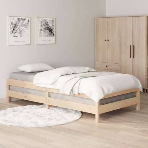 ležaj 75x190 cm od masivne borovine - Prirodna 75 x 190 cm Cijena