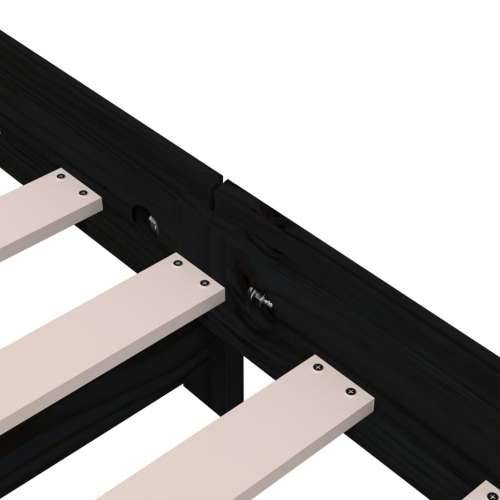 Složivi krevet crni 75 x 190 cm od masivne borovine - Crna 75 x 190 cm Cijena