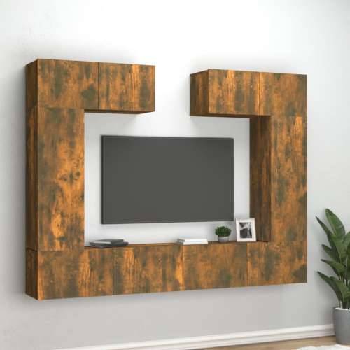 6-dijelni set TV ormarića boja dimljenog hrasta drveni - Dimljeni hrast 6 100 cm Cijena