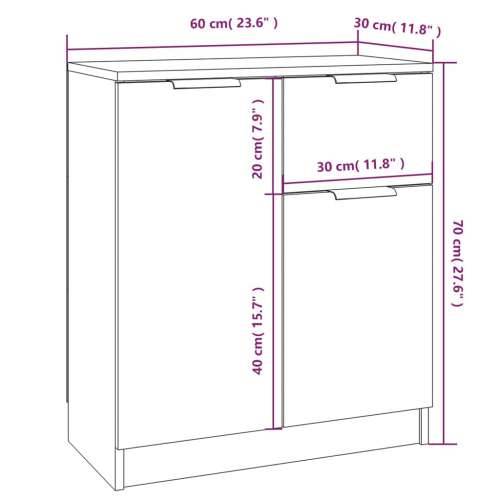 Komode 2 kom boja dimljenog hrasta 60x30x70cm konstruirano drvo - Dimljeni hrast 2 Cijena