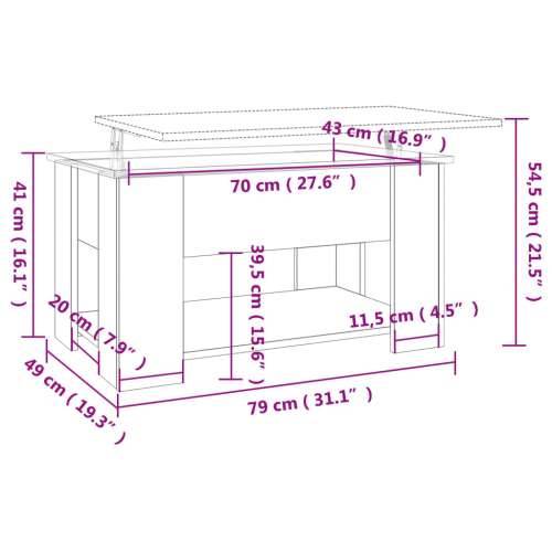 Stolić za kavu bijeli 79 x 49 x 41 cm od konstruiranog drva - Bijela 79 x 49 x 42.5 cm 1 Cijena