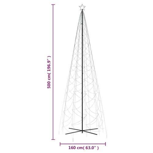 Stožasto božićno drvce hladno bijelo 1400 LED žarulja 160x500cm - Hladna bijela 500 x 160 cm 1 Cijena