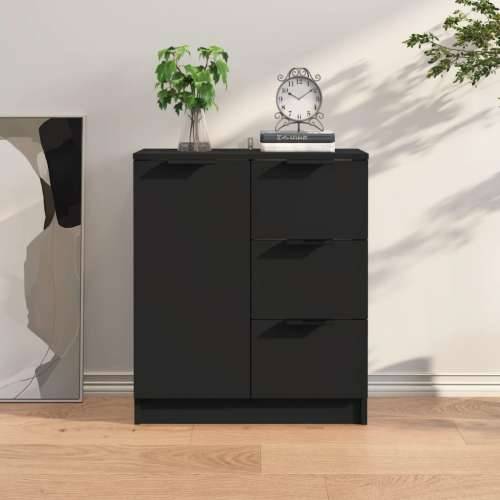 Komoda crna 60 x 30 x 70 cm od konstruiranog drva - Crna 1 Cijena