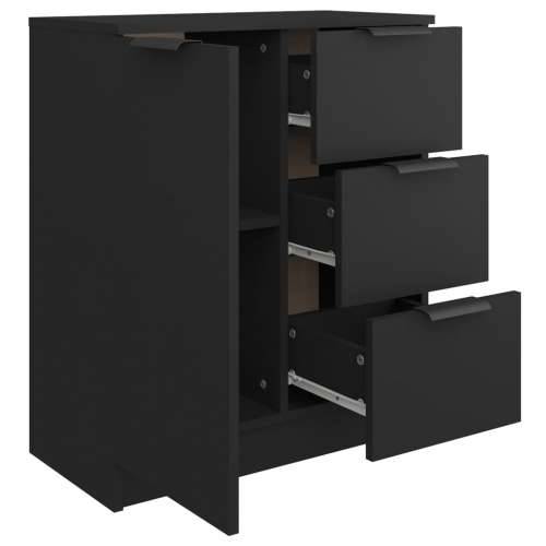 Komoda crna 60 x 30 x 70 cm od konstruiranog drva - Crna 1 Cijena