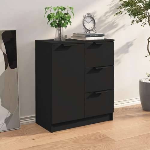 Komoda crna 60 x 30 x 70 cm od konstruiranog drva - Crna 1 Cijena