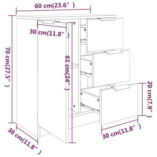 Komoda sjajna bijela 60x30x70 cm od konstruiranog drva - Visoko sjajno bijela 1 Cijena