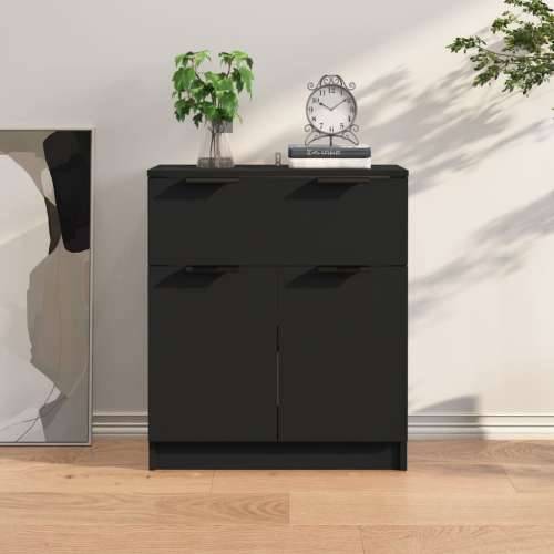 Komoda crna 60 x 30 x 70 cm od konstruiranog drva - Crna 1 Cijena