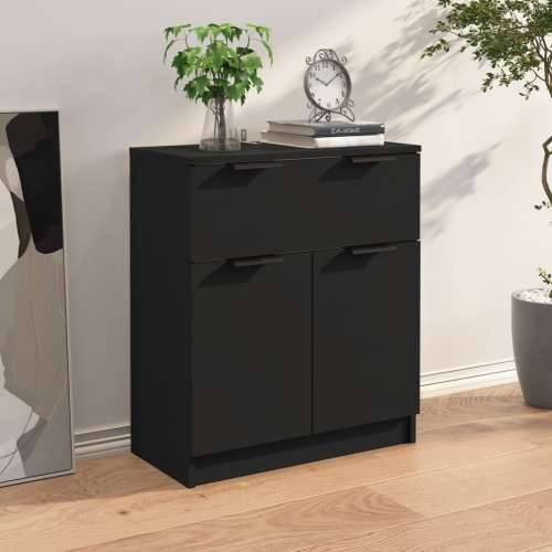 Komoda crna 60 x 30 x 70 cm od konstruiranog drva - Crna 1 Cijena