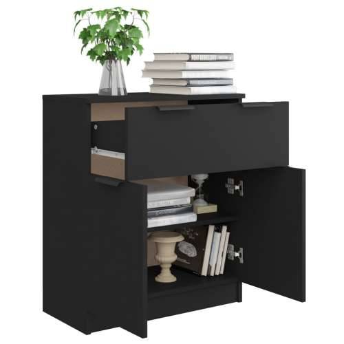 Komoda crna 60 x 30 x 70 cm od konstruiranog drva - Crna 1 Cijena