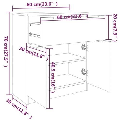 Komoda boja hrasta sonome 60 x 30 x 70 cm od konstruiranog drva - sonoma hrast 1 Cijena
