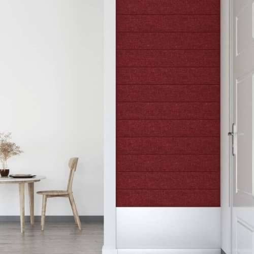 Zidne ploče 12 kom crvena boja vina 90 x 15 cm tkanina 1,62 m² - boja crnog vina 90 x 15 cm 12 Pravokutno Cijena
