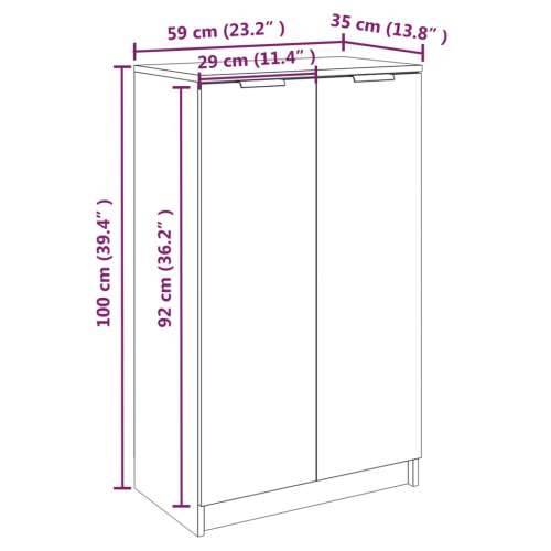 Ormarić za cipele bijeli 59 x 35 x 100 cm od konstruiranog drva - Bijela 1 Cijena