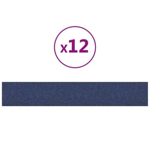 Zidne ploče 12 kom plava 90 x 15 cm tkanina 1,62 m² - Plava 90 x 15 cm 12 Pravokutno Cijena