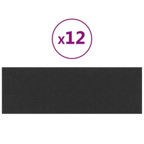 Zidne ploče 12 kom crna 90 x 30 cm tkanina 3,24 m² - Crna 90 x 30 cm 12 Pravokutno Cijena
