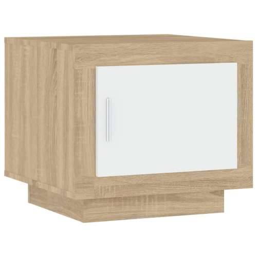 Stolić za kavu bijeli i hrast 51 x 50 x 45 cm konstruirano drvo - Bijela i boja hrasta sonome 1 Cijena