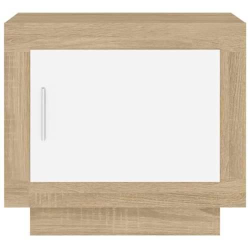 Stolić za kavu bijeli i hrast 51 x 50 x 45 cm konstruirano drvo - Bijela i boja hrasta sonome 1 Cijena