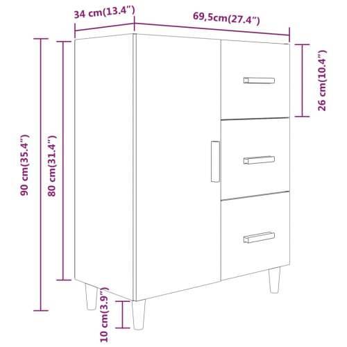 Komoda boja hrasta sonome 69,5x34x90 cm od konstruiranog drva - sonoma hrast 1 Cijena