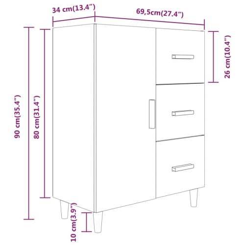Komoda siva boja betona 69,5x34x90 cm od konstruiranog drva - Beton siva 1 Cijena