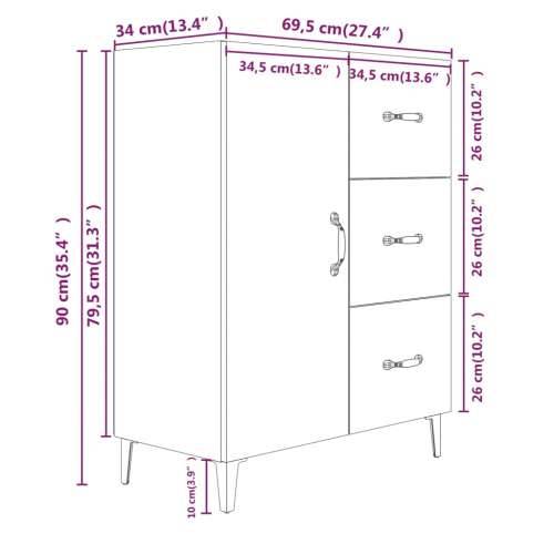 Komoda boja hrasta sonome 69,5x34x90 cm od konstruiranog drva - sonoma hrast 1 Cijena