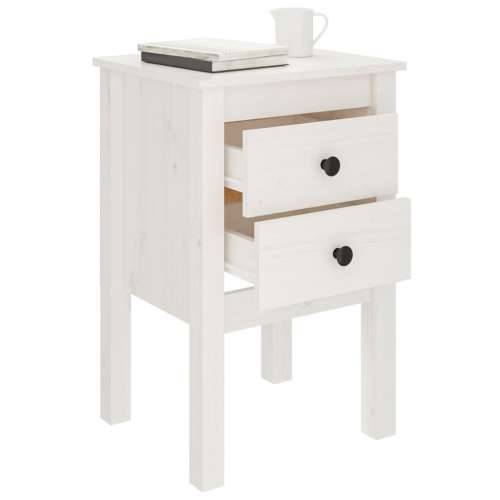 Noćni ormarići 2 kom bijeli 40x35x61,5 cm od masivne borovine - Bijela 2 Cijena
