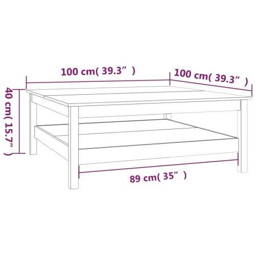 Stolić za kavu 100 x 100 x 40 cm od masivne borovine - Prirodna 100 x 100 x 40 cm 1 Cijena